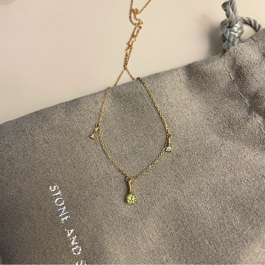 New Diamond Peridot Necklace